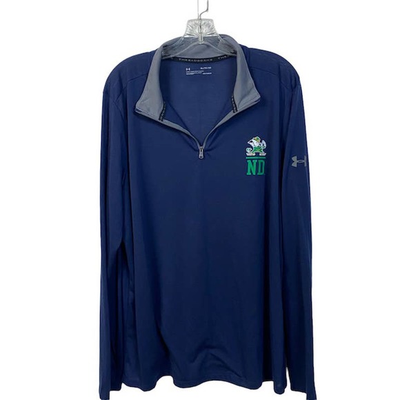 Under Armour Other - Men's L UNDER ARMOUR Notre Dame 1/4-Zip Pullover Lightweight Leprechaun Top  25"